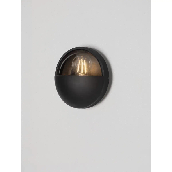 Okrągła lampa ścienna zewnętrzna CASVELO LE75255 metalowa IP65 antracyt