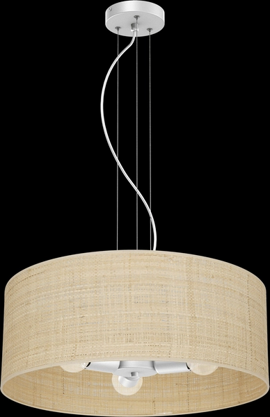 Wisząca lampa salonowa Marshall nad stół ratan biała