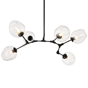 Lampa wisząca molekuły Modern orchid ST-1232-6 black transparent Step nad stół czarna