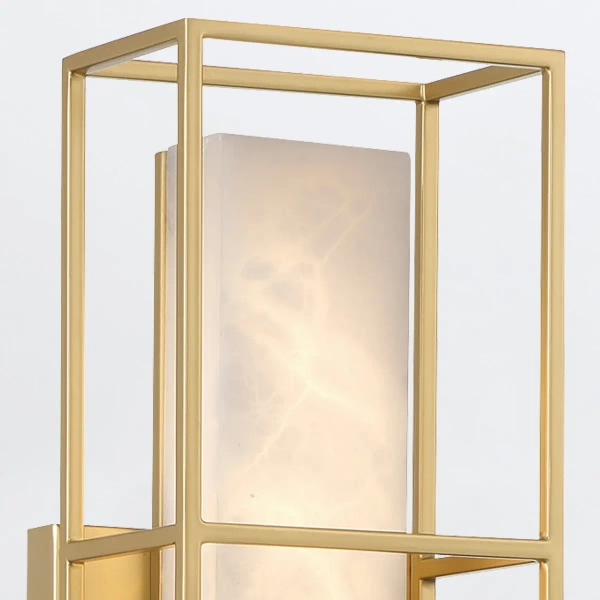 Lampa ścienna QN-BLAKLEY-M-BG LED 13W 3000K IP44 prostokąt złoty