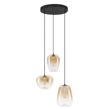 Potrójna wisząca lampa do salonu JAREVIA LE45126 LED 10W 3000K złota