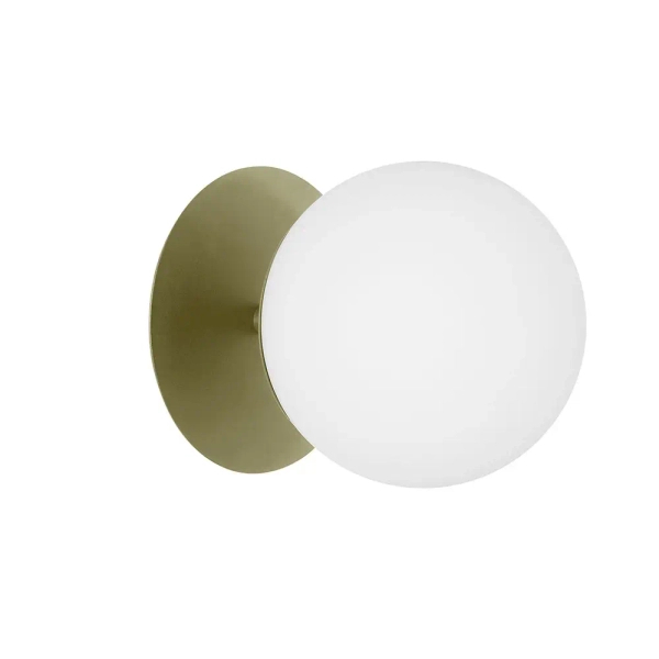 Lampa kula ścienna PLAAT C PLC1140S0 szklana IP44 oliwkowy