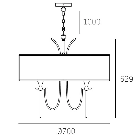 Abażurowa LAMPA wisząca LAS VEGAS P06698NI Cosmolight klasyczny zwis na łańcuchu biały