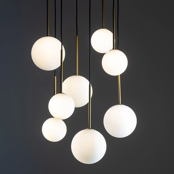 Lampa wisząca okrągła kaskada Karo 10934 Nowodvorski kule złota biała