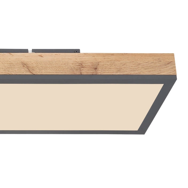 Podłużny plafon Doro 416080WD4-CCT LED 24W CCT prostokąt grafit drewniany