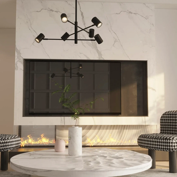 Metalowa lampa sufitowa Noe PLC0102-BK Yaskr do salonu tuby czarna