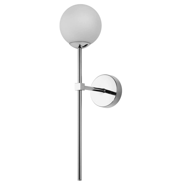 Ścienna lampa kula Piruleta LP-008/1W CH metalowa szklana chrom biały
