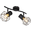 Industrialna LAMPA sufitowa PRISKA 54017-2 Globo metalowa OPRAWA plafon druciane klatki regulowane czarne