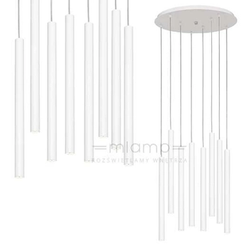 LAMPA wisząca ROLL 10708801 Kaspa metalowa OPRAWA kaskada LED 32W 3000K zwis tuby sople białe