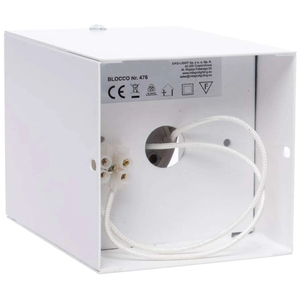 Spot LAMPA sufitowa BLOCCO ML476 Milagro natynkowa OPRAWA metalowa LED 7W 3000K oczko regulowane kostka cube biała