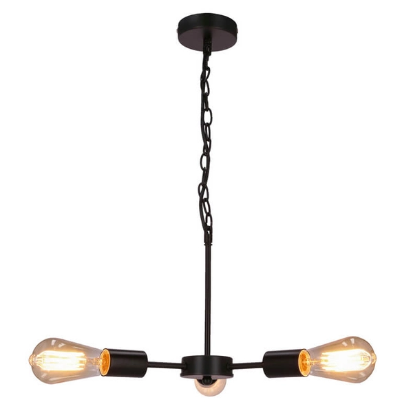 Industrialna lampa wisząca Sparta na łańcuchu czarna