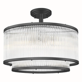 Szklana lampa sufitowa Sergio C0528-05H-P7AC okrąg przezroczysty czarny