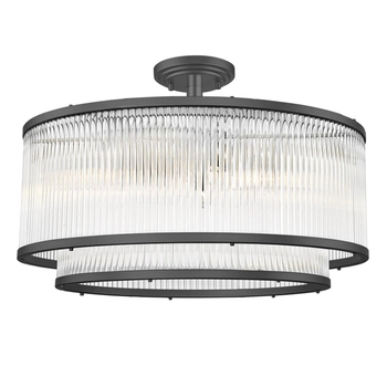 Okrągła lampa przysufitowa Sergio C0528-06H-P7AC szkło przezroczysty czarny