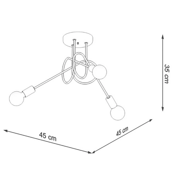 Sypialniana lampa sufitowa Supeł SL.1437 Sollux metalowy złoty