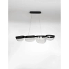 Wisząca lampa czarna szklana TUNTE do jadalni LED 43W 3500K ściemnialna nad stół LE46205