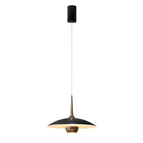 Wisząca lampa kopuła MANUKA czarna złota P0676 1xLED 12W 3000K nad wyspę