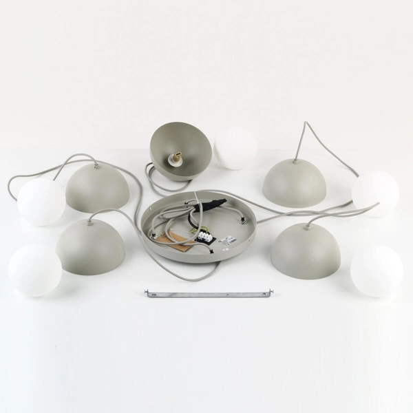 Lampa kaskadowa zwisająca Bono 10214 do sypialni kule beżowa biała