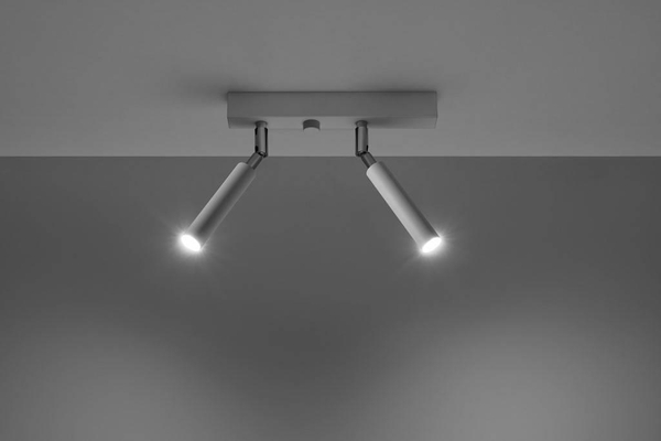 Industrialna LAMPA sufitowa SL.0903 regulowana OPRAWA metalowe tuby białe