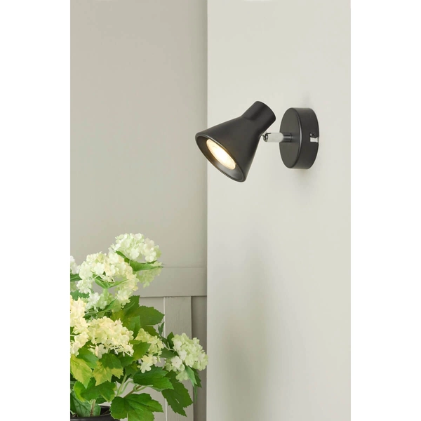 Regulowany reflektorek ścienny Diza DIZ0722 czarny chrom