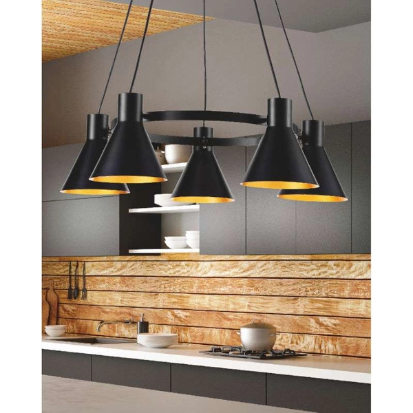 Lampa wisząca MORE 35-71163 industrialna zwis loftowy okrąg ring czarny