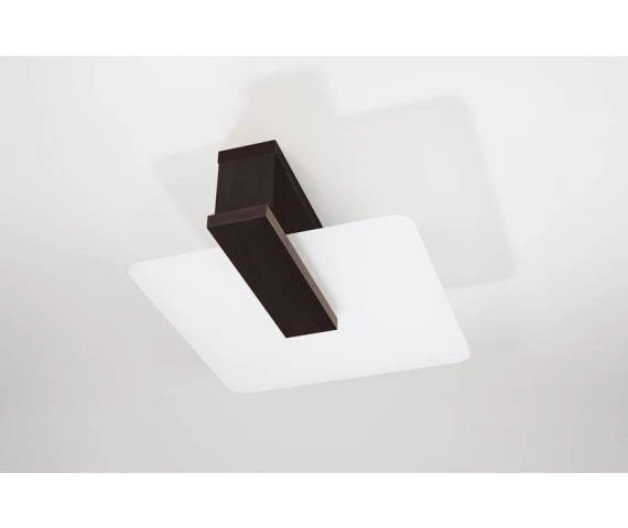 Nasufitowy plafon Lappo SL.1097 Sollux kwadrat biały drewno wenge