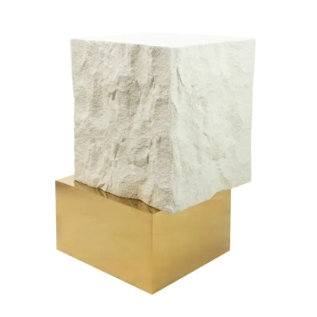 Beżowy stolik kawowy GILDA MM001501100382 złoty metalowy 47cm