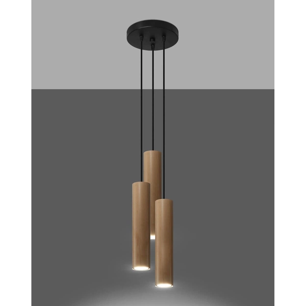 Drewniana lampa wisząca SL.1012 kaskada nad stół do jadalni