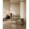 Czarna ława MANTA MM001501100394 złota szklana do salonu 130x70cm