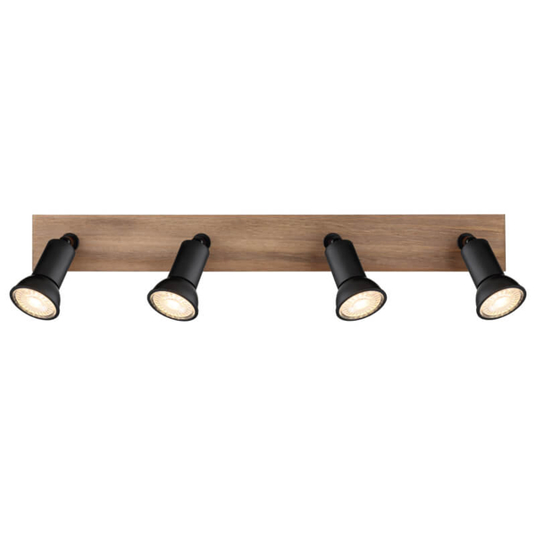 Nasufitowa lampa Drew 57998-4W spot do kuchni drewno czarny