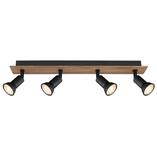 Nasufitowa lampa Drew 57998-4W spot do kuchni drewno czarny
