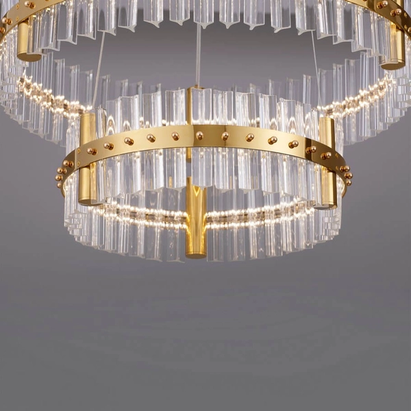 Podwójna lampa wisząca MAYO LE44226 LED 67W 3500K kryształowa złota