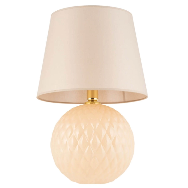 Dekoracyjna lampka stołowa Santana 5591 wzorzysta złota beżowa