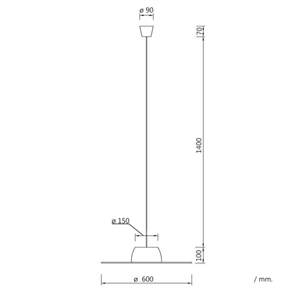 Lampa zawieszana Boho ABR-LWAA-60 Abruzzo kapelusz ekologiczna beżowa