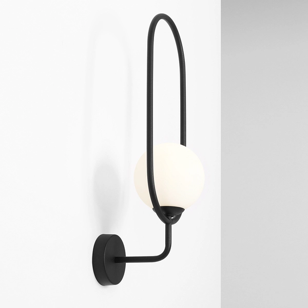 Czarny kinkiet Riva 1086C1 Aldex lampa ścienna kula balls na przedpokój