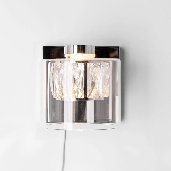 Kinkiet ścienny GEM W0389-01A-B5AC LED 5W 3000K glamour chrom przezroczysty