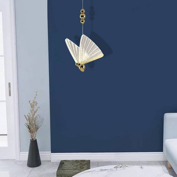 Glamour lampa zwisowa Mariposa LP-1715/1P LED 8W 3000-6000K motyl złota OUTLET