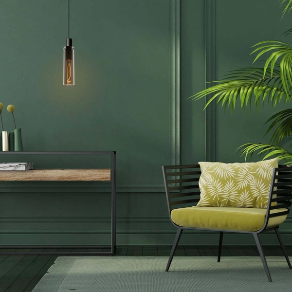 Szklana lampa wisząca Orlando 74404/01/65 loftowa tuba czarna