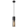 Wisząca lampa loft RONNO 72051 tubka szklana przydymiona czarna