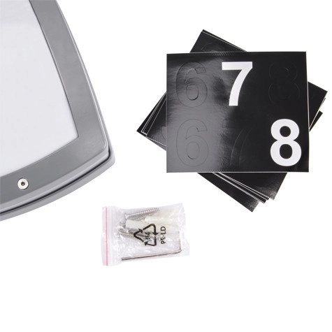 Ścienna LAMPA ogrodowa SOLINA 03686 Ideus elewacyjna OPRAWA outdoor LED 8W 4000K z numerem domu IP54 szara