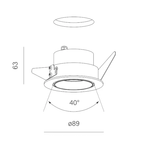 Sufitowe oczko wpustowe białe PUTT LED 8,5W 3000K IP54 do łazienki 38047-M930-WW-00-13