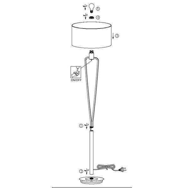 Podłogowa lampa do sypialni Paris 400200108 biały abażur stojący