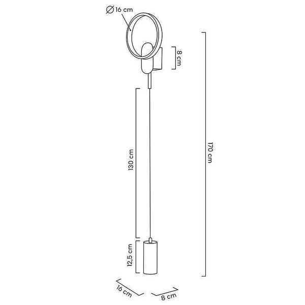 Ścienna lampa Como MSE010100344 Moosee LED 9W 3000K tuba czarna