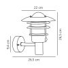 Metalowa lampa ścienna Lønstrup 71431031 IP44 zewnętrzna srebrny