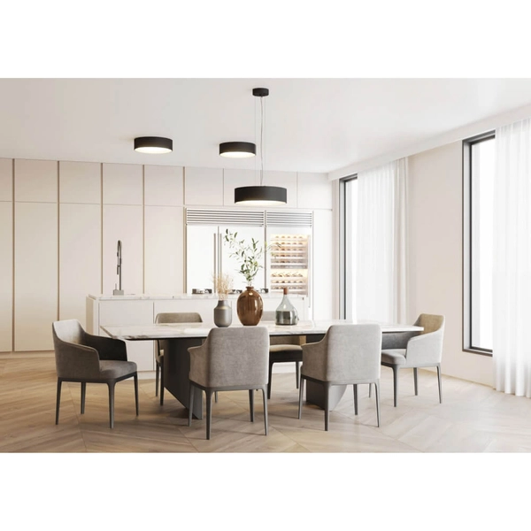 Okrągły plafon do jadalni VERO 30684202 Kaspa metalowy czarny