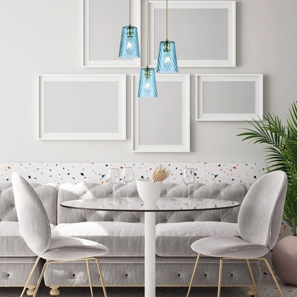 LAMPA wisząca AZURINE 5227 Rabalux szklana OPRAWA zwis kaskada niebieska złota