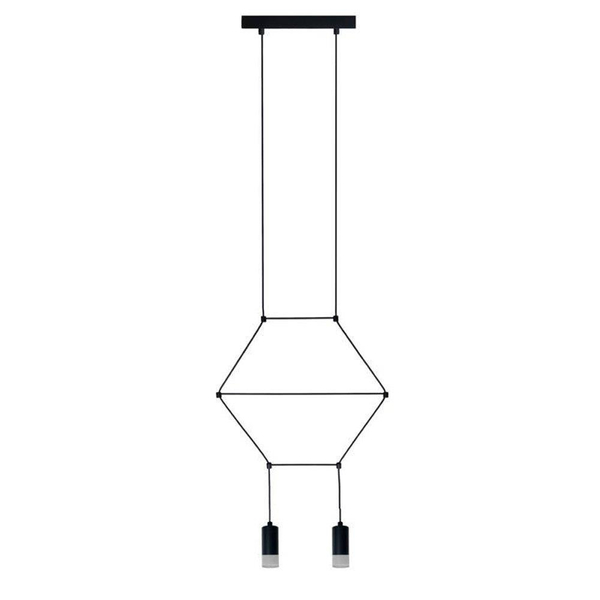 Wisząca lampa do salonu Linea ST-XT037-2P Step na listwie tuba czarna