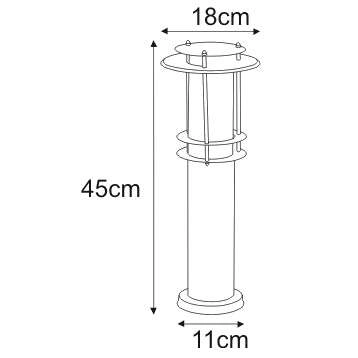 Stojąca LAMPA zewnętrzna Tares K-LP238-450 Kaja metalowa OPRAWA ogrodowa outdoor słupek IP44 chrom