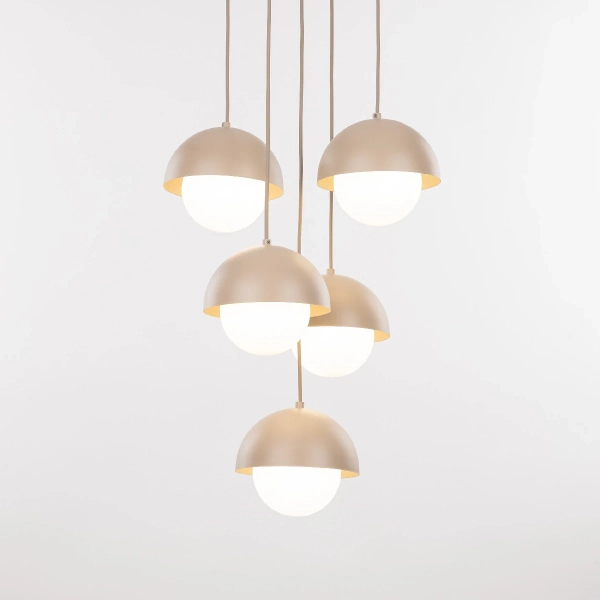 Nowoczesna lampa wisząca Bono Sabia 10966 metalowy beżowy biały