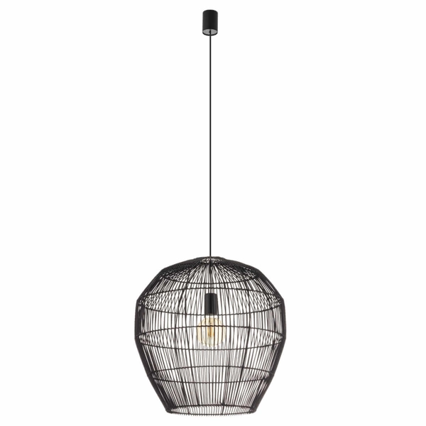 Lampa wisząca kuchenna Haiti 11167 japandi cage bambusowa czarna