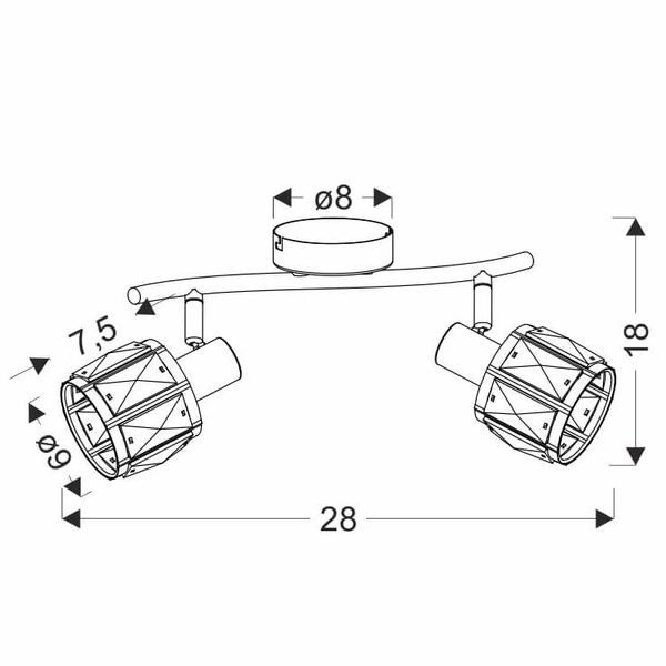 Sufitowa lampa Dubai 92-30177 crystals bursztynowa czarna złota